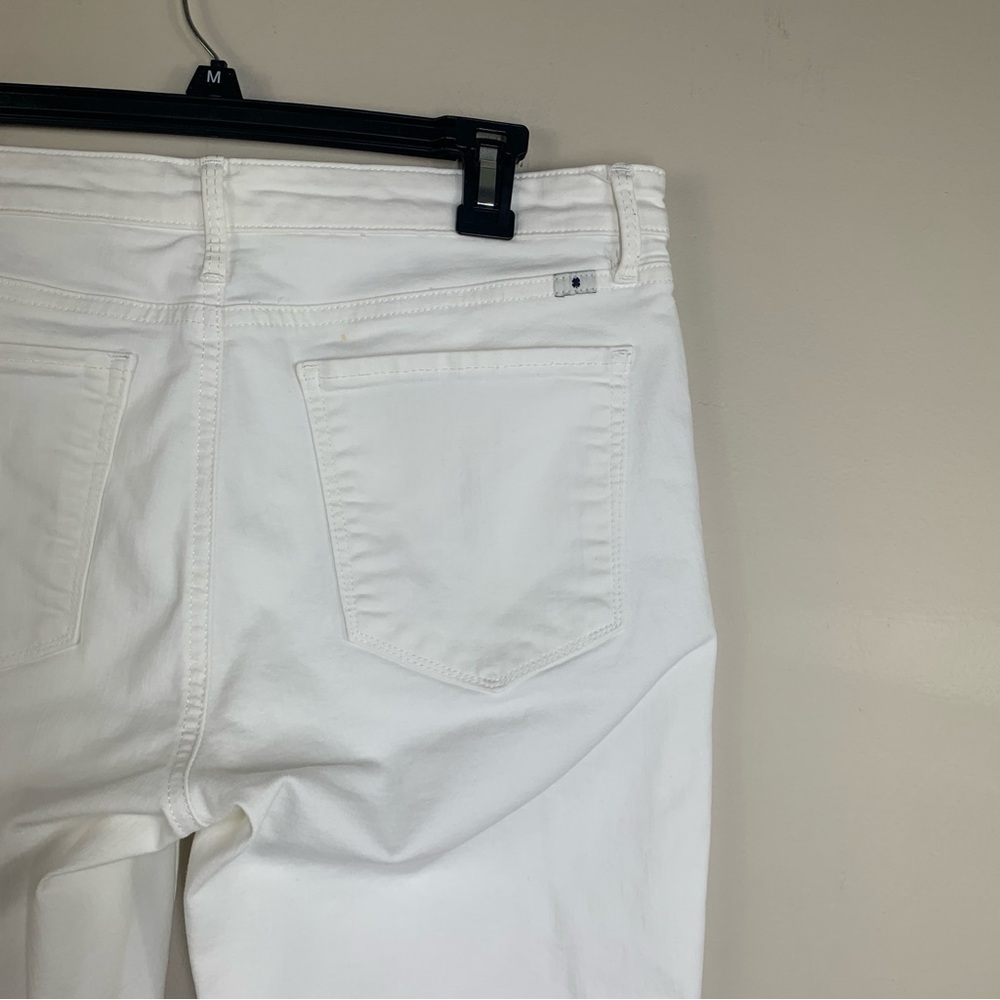 Lucky Brand White Ava Skinny Mid rise Denim Ankle Raw Hem  Jeans-Size 12/31 - Picture 6 of 15